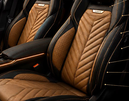 Hemp leather and silk seating